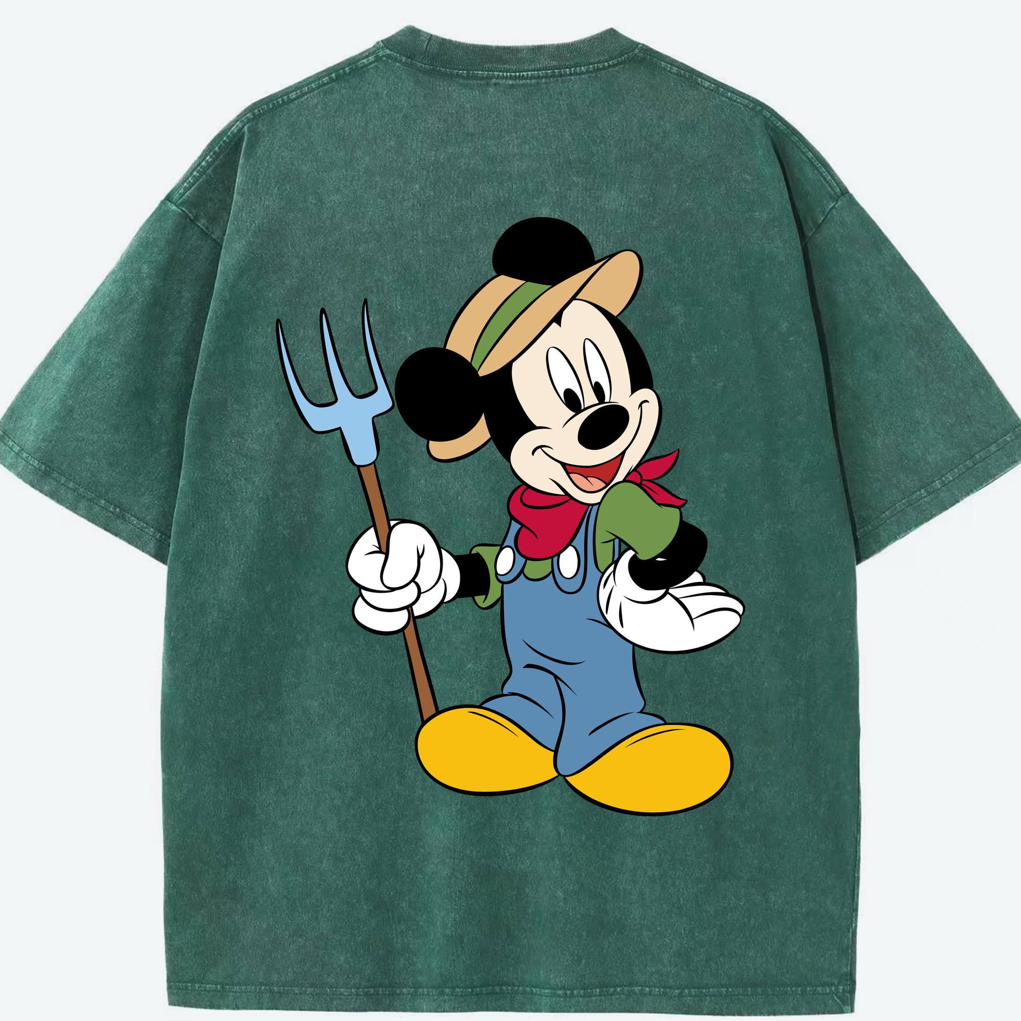 （画像用） ミッキーマウス Mickey Mouse 綿100% ヴィンテージ風 半袖Tシャツ（背面プリント）